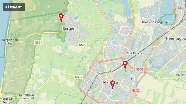 Kaart van Nederland met WRTC-locaties